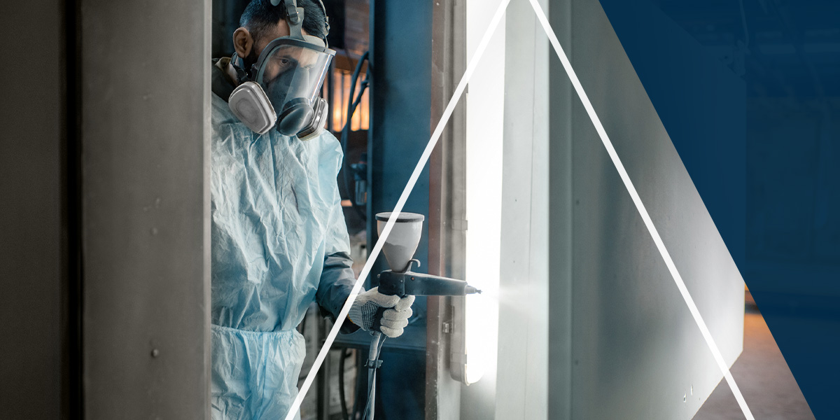 man in suit powder coating