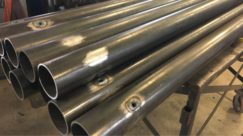 close up of metal tubes